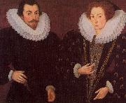 Hieronimo Custodis Sir John Harington and his wfie oil painting